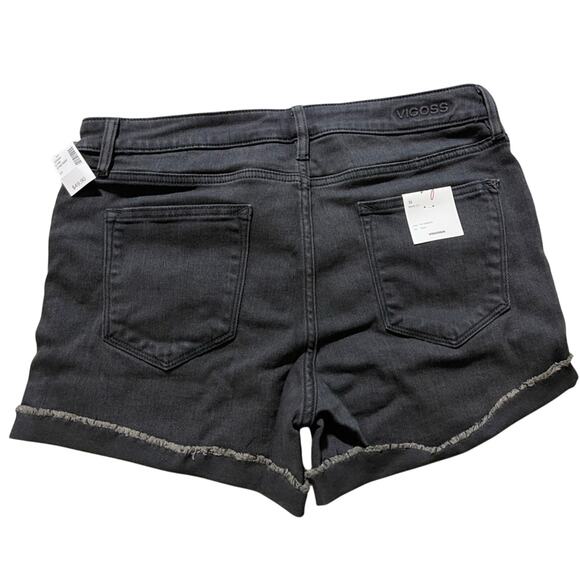 Vigoss Marley Cuff Shorts Distressed Size 31 Mid-Rise Black Short - Picture 4 of 9